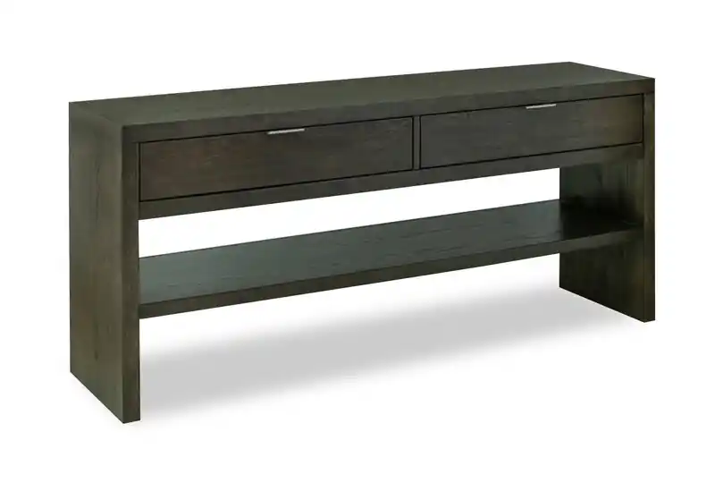64 Modern Solid Wood Sofa Table with Storage - Homestead Brown