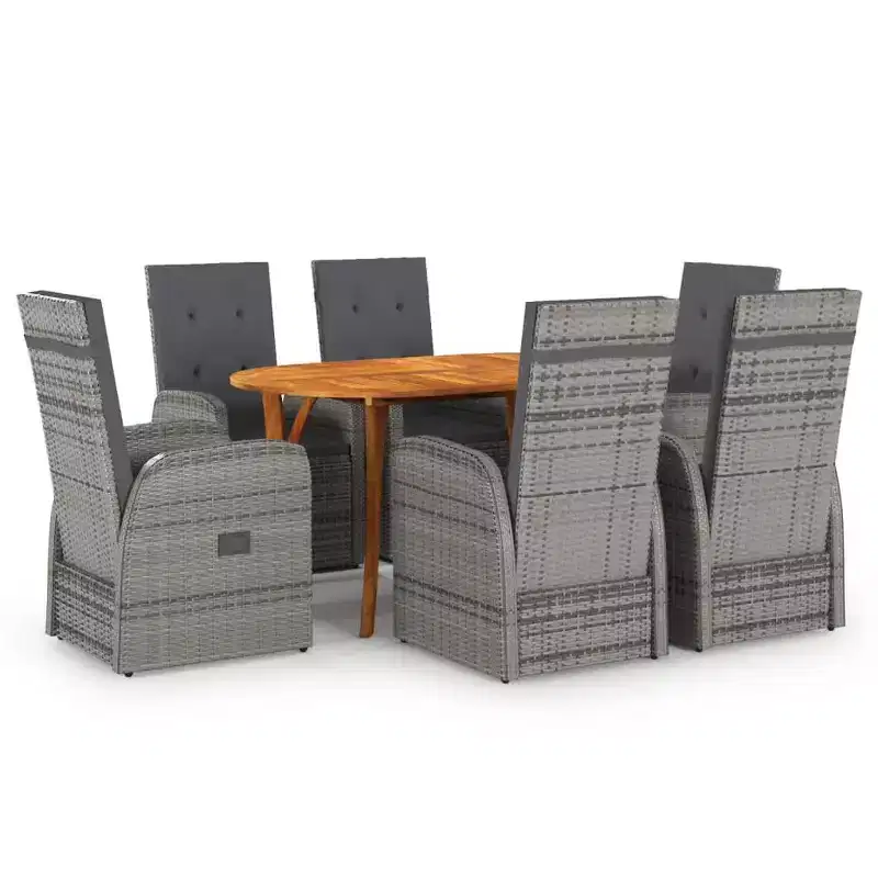 vidaXL Dining Set Solid Acacia Wood Medium Foldable Dining Set