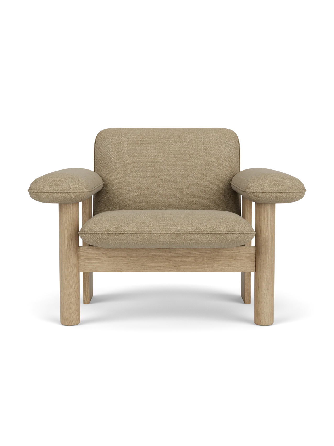 Scandinavian Mid-Century Textile Upholstered Low Back Lounge Chair with Wood Frame for Living Room & Bedroom