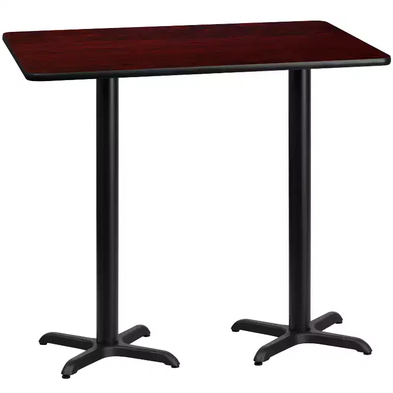30''x60'' Bar Height Rectangular Table – Black / Mahogany / Natural / Walnut, Seats up to 6