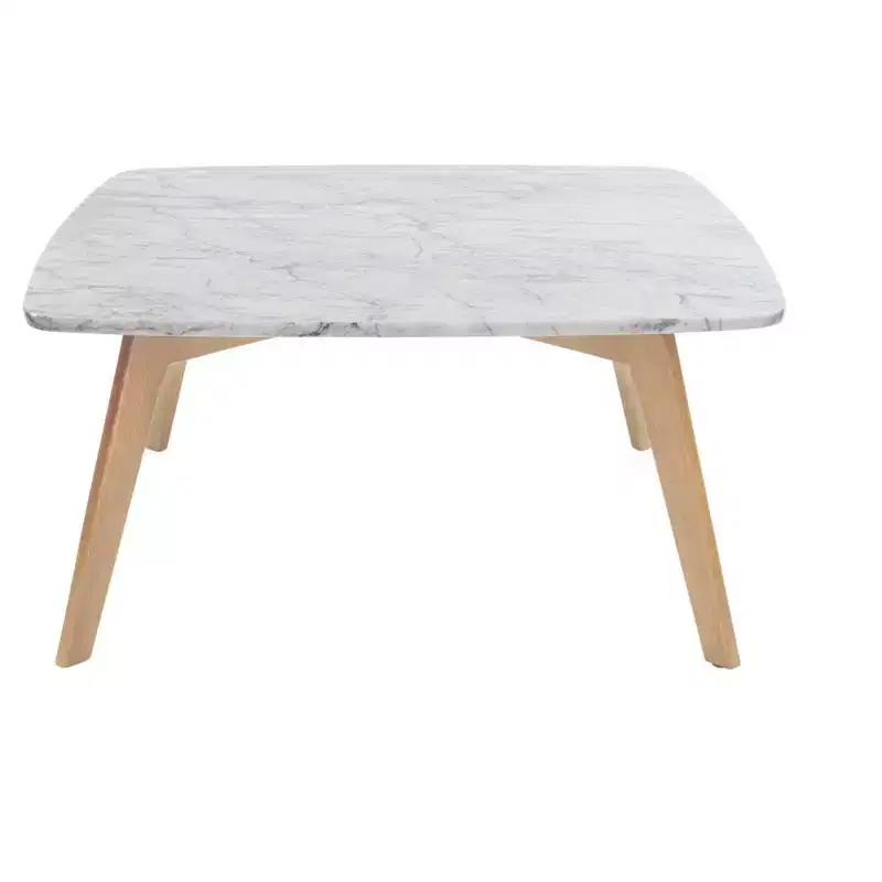Square Italian Carrara White Marble Coffee Table