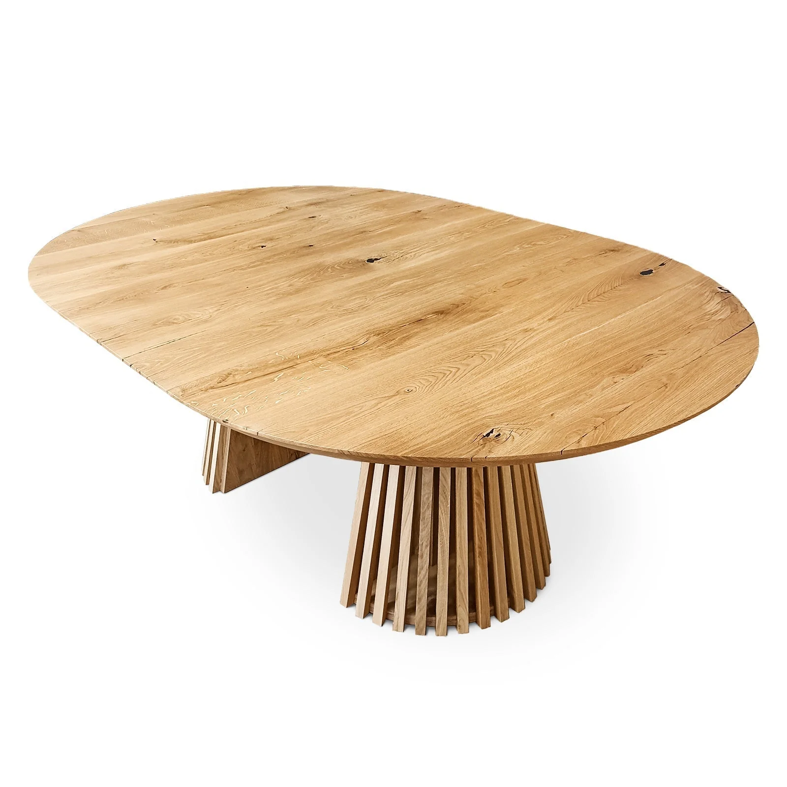 Round Oak Dining Table - Introducing our handcrafted Round Oak Dining Table with pipe legs - a stunning addition to any home