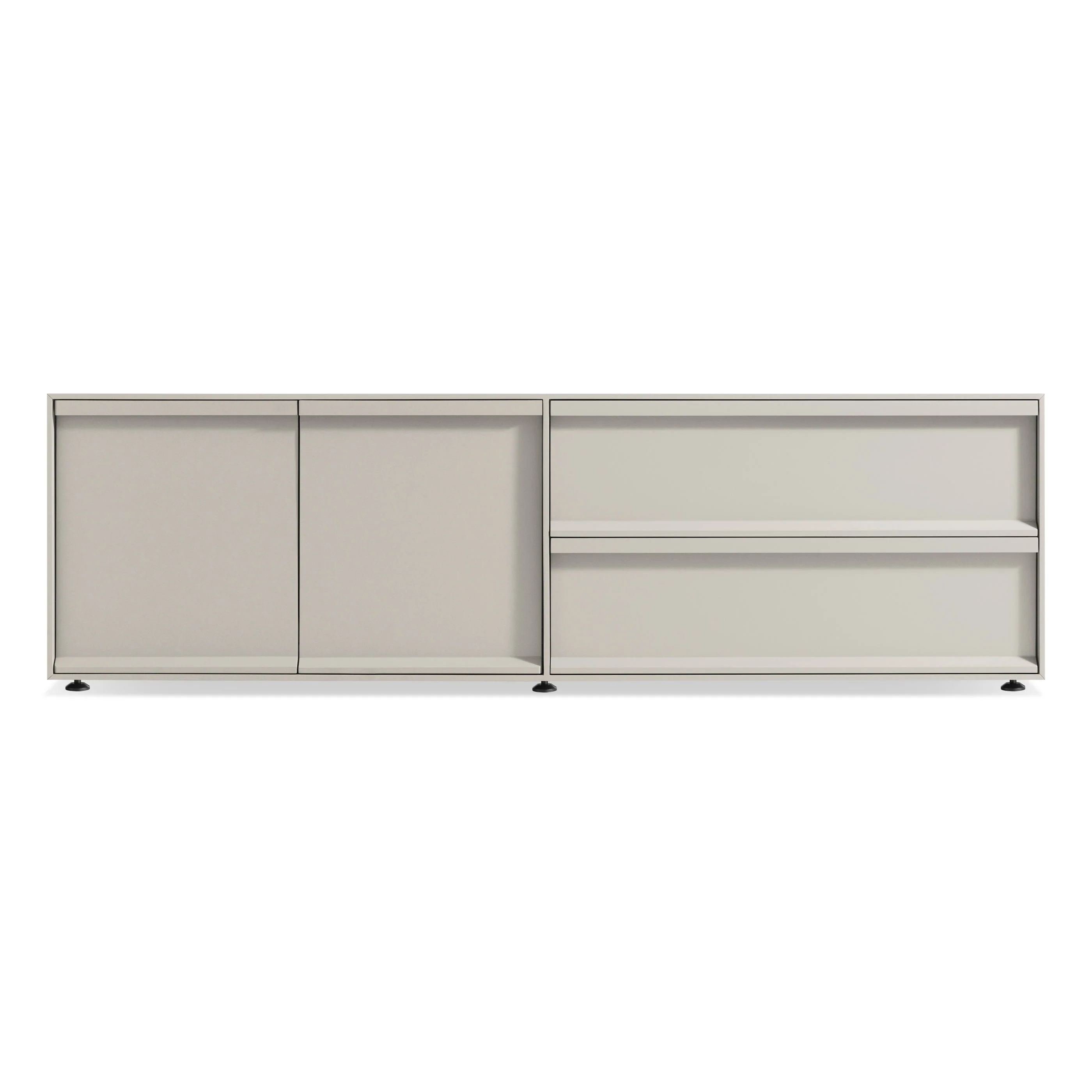 Modern Grey Green Wood Dresser with Soft-Close Doors for Living Room