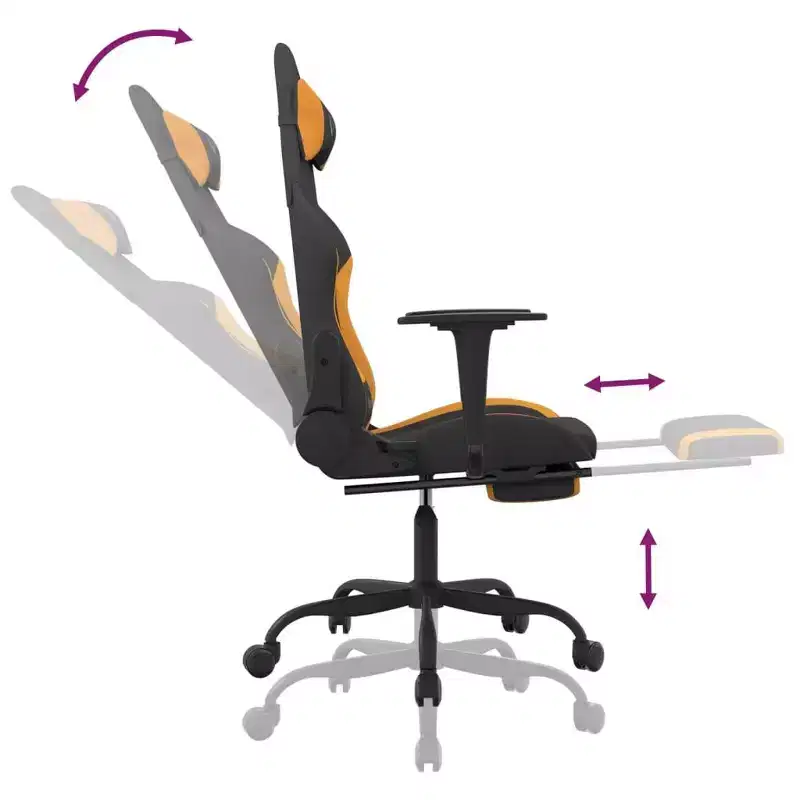 vidaXL Gaming Chair Black and Cream