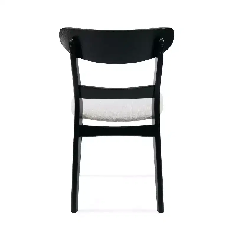 Mid-Century Modern Dining Chairs Set of 2, Round Upholstered with Curved Back & Metal Legs, Boucle Kitchen Dining Room Side Chairs