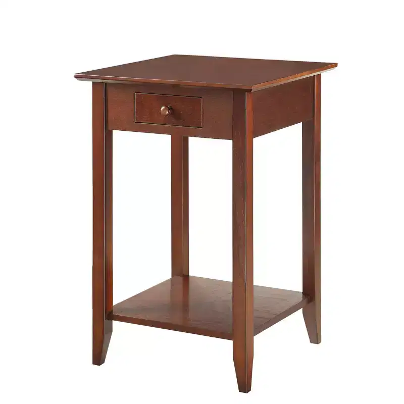 26 in.H Brown Color Rectangle Wood Table Top End Table 1 -piece
