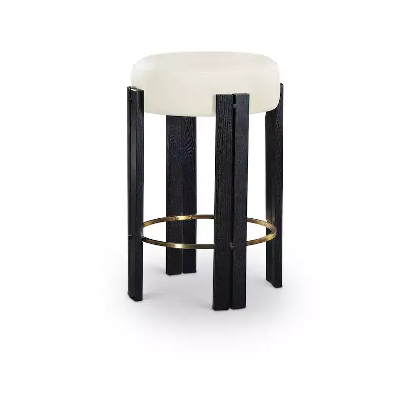 Harrison Cream Vegan Leather Counter Stool