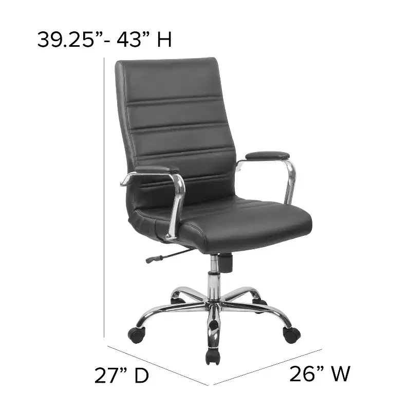 Flash Furniture High Back Executive Swivel Office Chair with Metal Frame and Arms