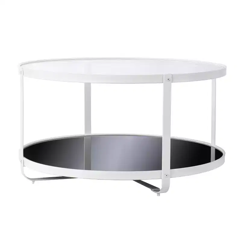 Glass-Top Cocktail Table White