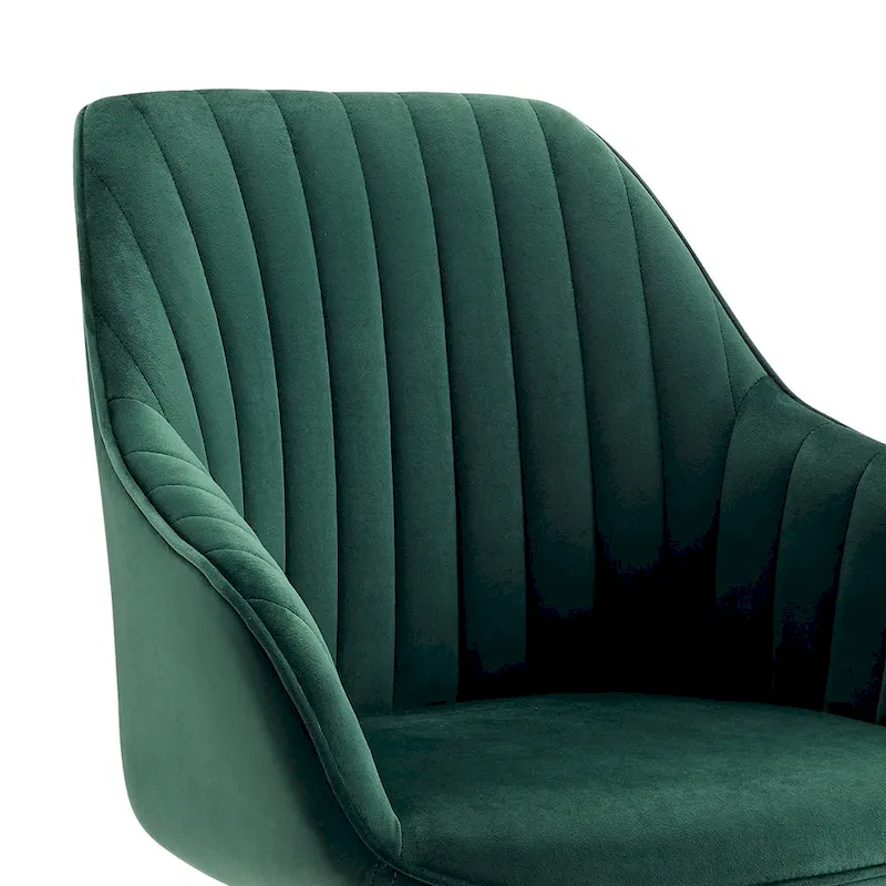 Art Leon Set of 2 Velvet Swivel Dining Chair with Golden Legs