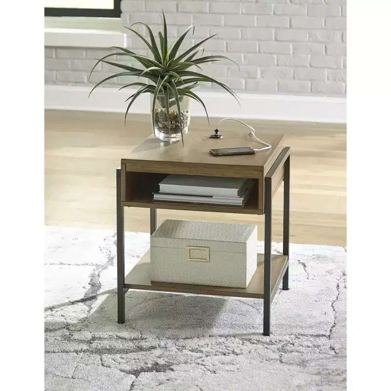 Signature Design by Ashley Contemporary Fridley End Table Brown/Black