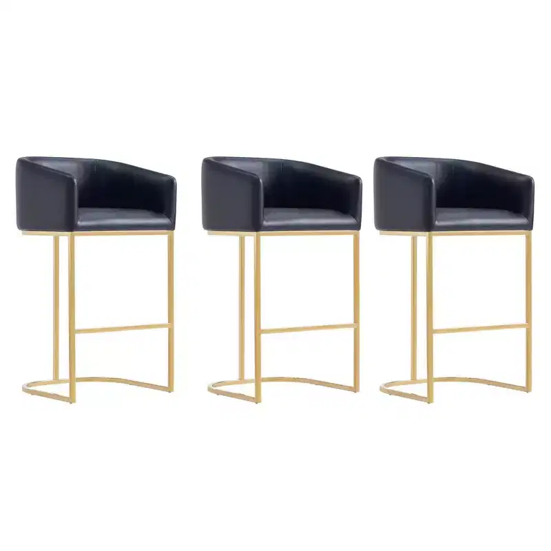 Louvre Barstools Black/Titanium Gold