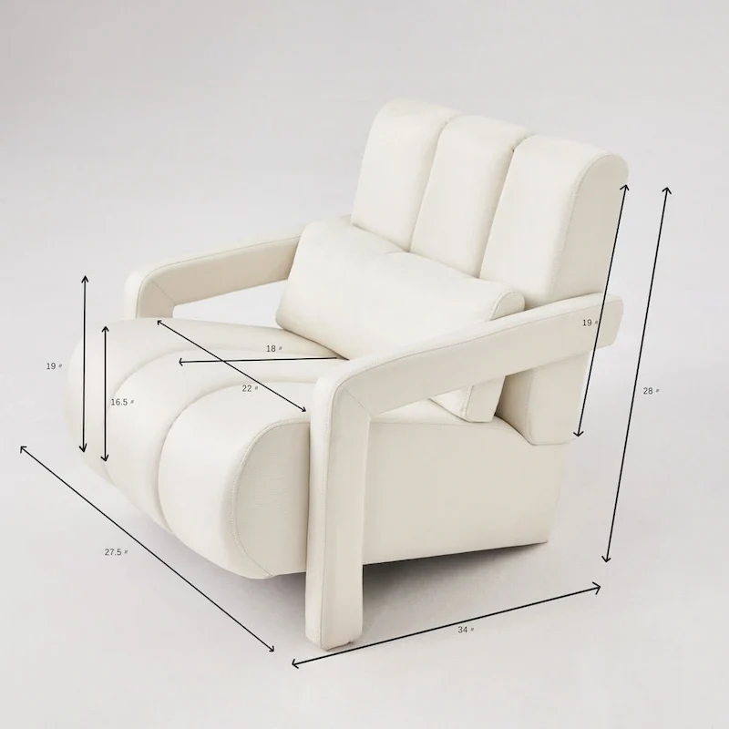 Modern Linen Upholstered Accent Chair with 1 Pillow, Set of 1