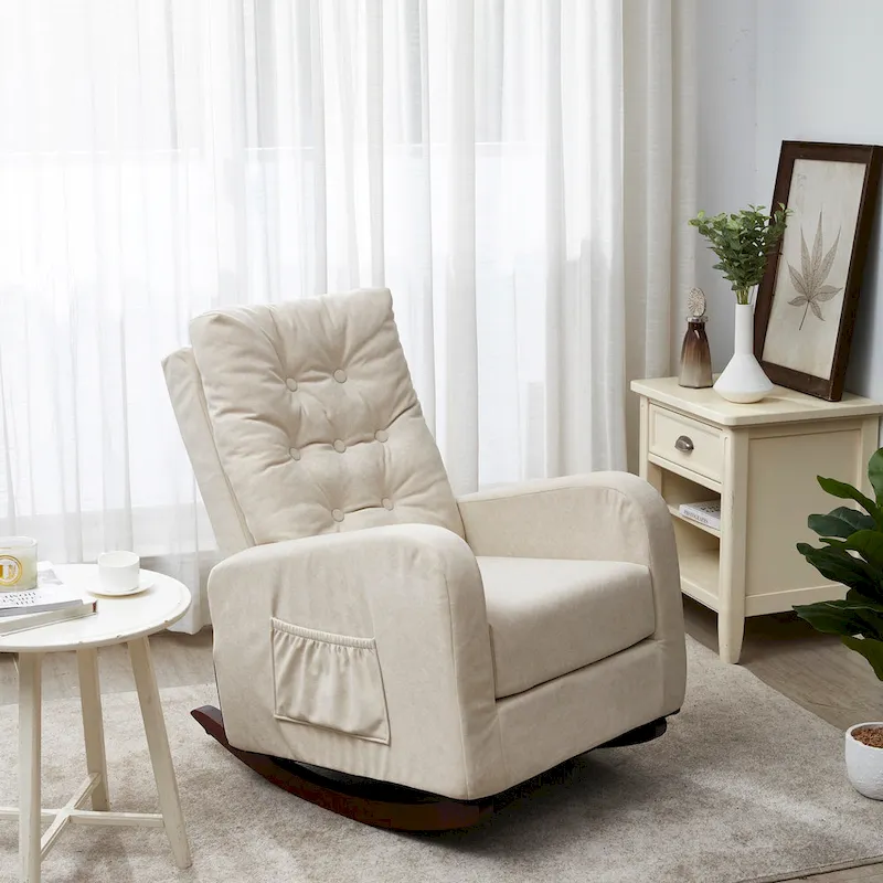 Recliner Sofa Push Back Recliner Chair Adjustable Modern Single Reclining Chair Upholstered Sofa with Pocket Living Room Bedroom