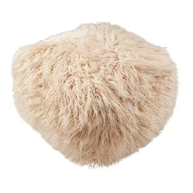 Saro Lifestyle Snug Haven Faux Fur Pouf