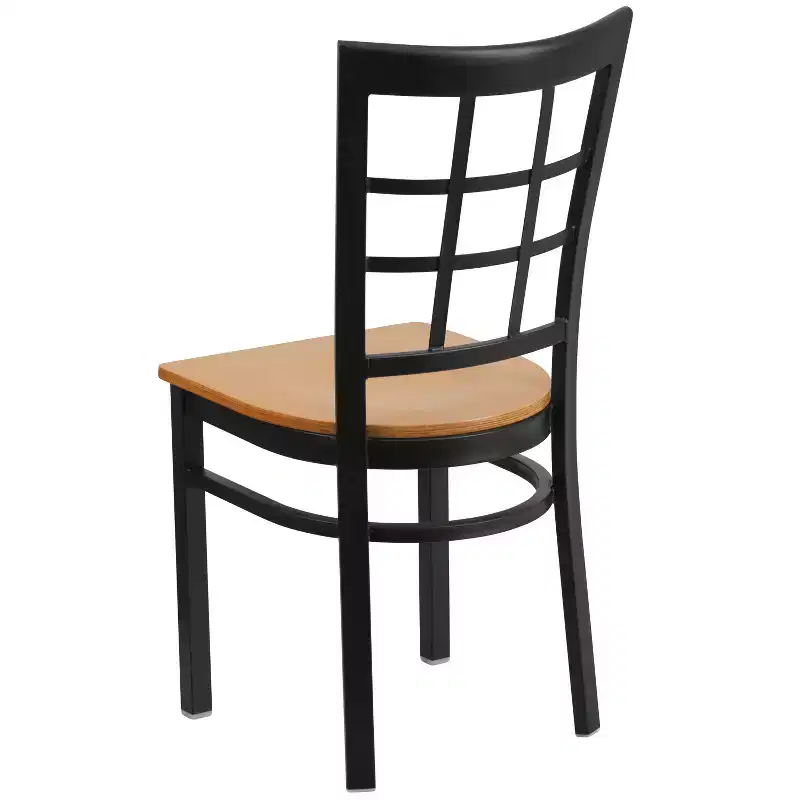 Flash Furniture Black Window Back Metal Restaurant Chair