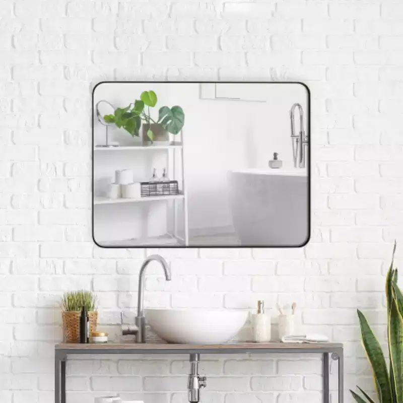 24x36 Black Rectangular Wall Mirror with Metal Frame