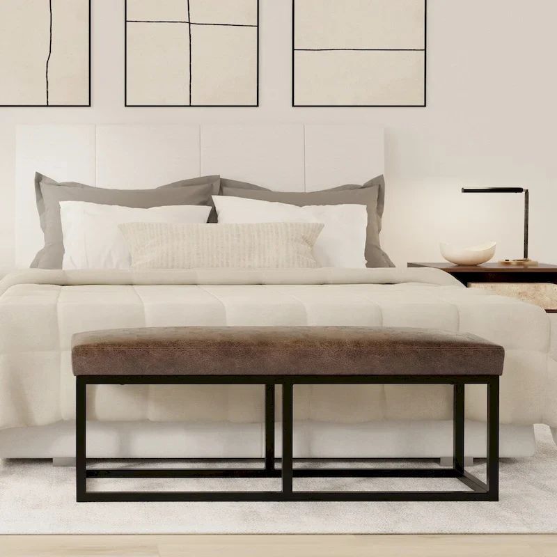 44 inch Wide Contemporary Rectangle Ottoman Bench - 14.6 D x 44 W x 18.5 H