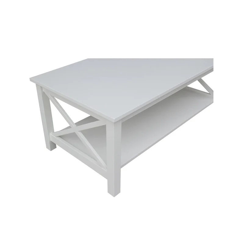 Solid Hardwood Coffee Table with Lower Shelf