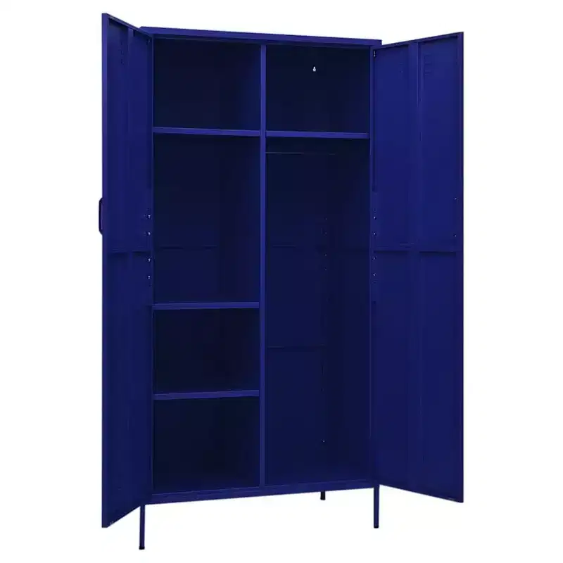 vidaXL Wardrobe Navy Blue 35.4x19.7x70.9 Steel