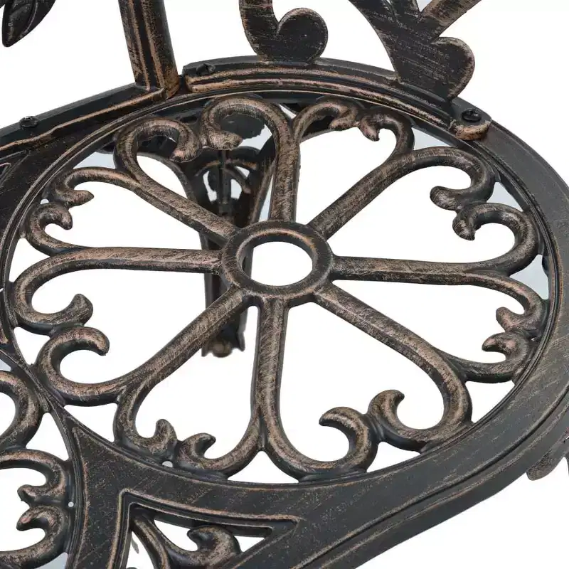 vidaXL Garden Bench Black Cast Aluminum, Cast Iron Medium