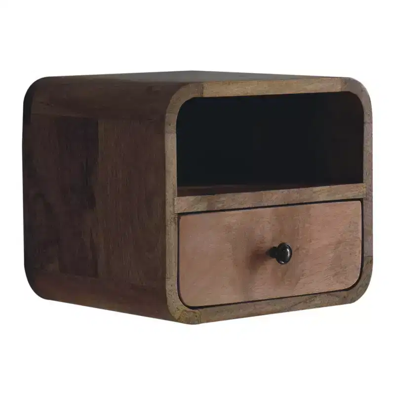 12 Oak Solid Wood One Drawer Floating Nightstand