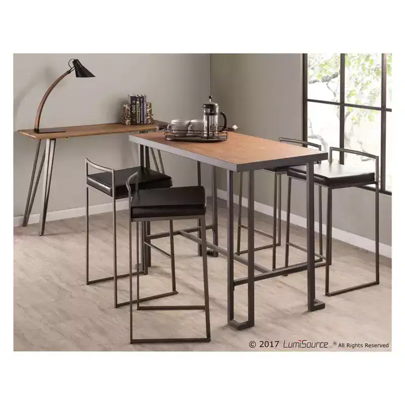 Set of 2 26 Fuji Contemporary Stackable Counter Height Barstools Antique with Cushion