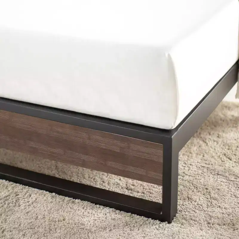 10 Suzanne Platform Bed Frame Gray Wash - Zinus