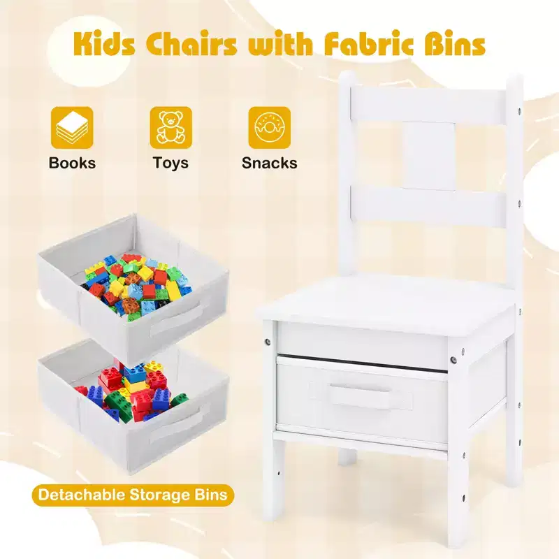 Costway 3 PCS Kids Table and Chairs Set Furniture w/Cat House Hole & Window 2 Chairs