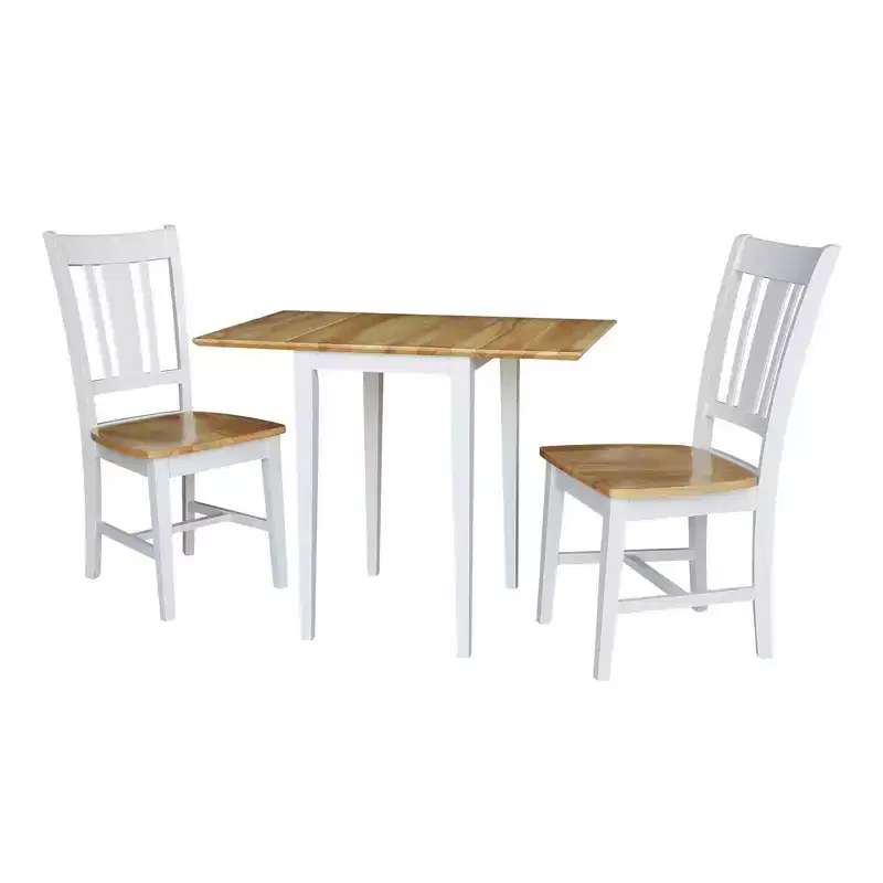 International Concepts Small Dual Drop Leaf Dining Table with 2 San Remo Splat