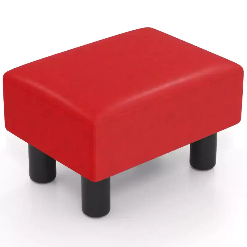 Costway Modern Foot Stool with Storage w/Hidden Storage Space PU Leather Ottoman