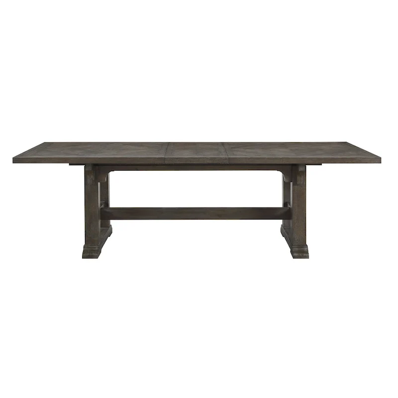 Koa 84-102 Inch Dining Table, Extendable 8 Seater Rectangular, Brown Wood