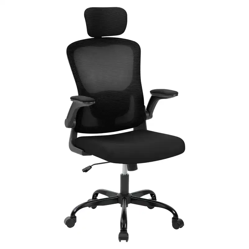 Office Computer Chair with Headrest, Mesh Home Office Chair with Adjustable Back Support & Armrest, High Back Ergonomic Rolling Work Chair for Study
