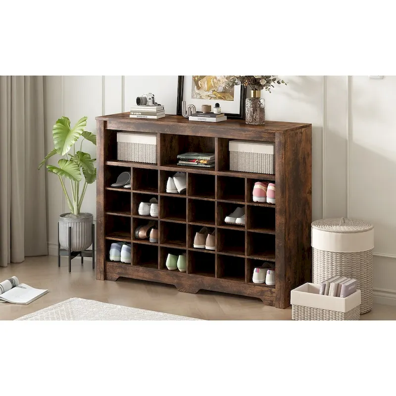 24-Cubby Shoe Storage Console
