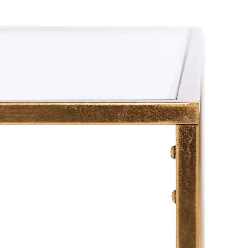 Artisan Iron Coffee Table with Glass Top - Gold, 41
