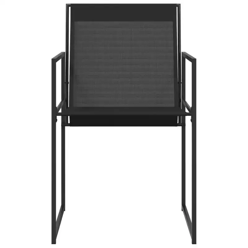 vidaXL Patio Chairs 4 pcs Black Steel and Textilene