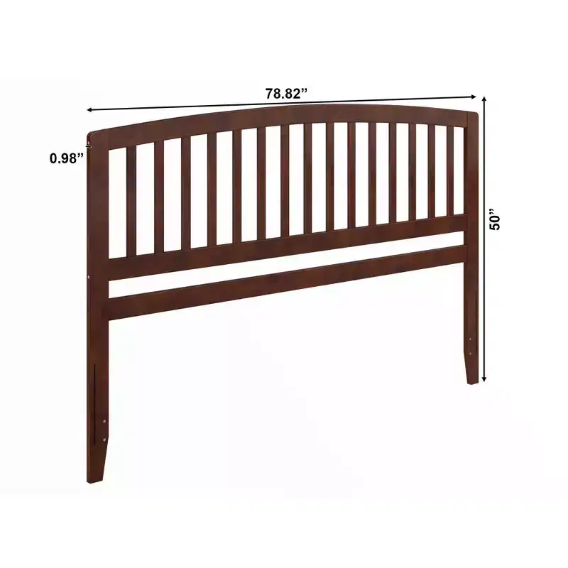 AFI King Richmond Headboard Walnut: Satin Stained Finish, Wood Frame, Spot Clean, 50" Height