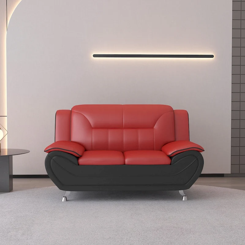 William Street Faux Leather Upholstered 2PCS Living Room Set