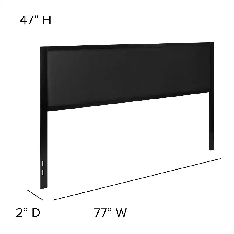 Emma and Oliver Metal Headboard - Fabric Upholstery Fits Standard Bed Frames