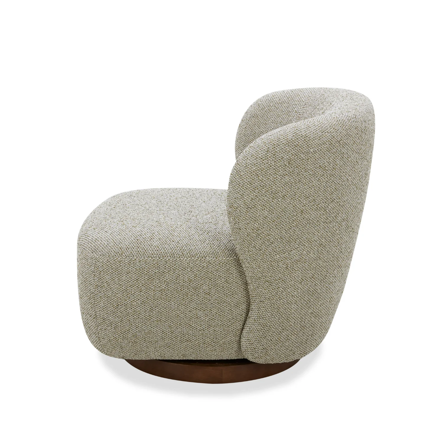 Mid-Century Lounge Chair with Upholstered, Swivel - Living Room