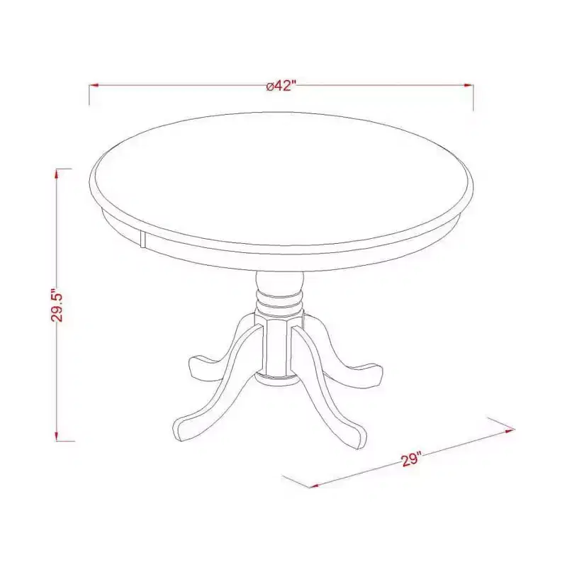HomeStock Table 42 diameter Round Table, Black/Cherry