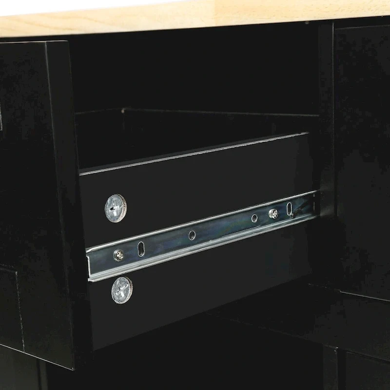 Kitchen Cart with Drop-Leaf Countertop