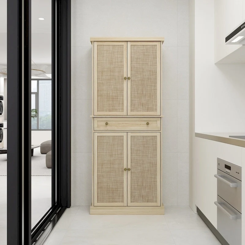 4 Door Cabinet with 1 Drawer,with 4 Adjustable Inner Shelves