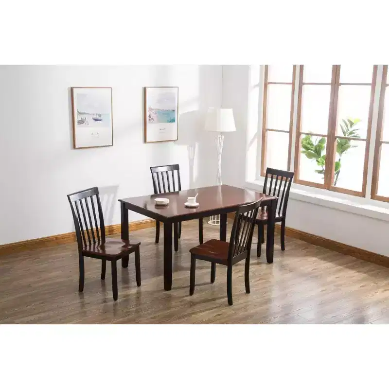 Bloomington Dining Chairs Black And Cherry (Set Of 2) - Boraam: Solid Rubberwood, Armless, 300 lb Capacity, Slat Back