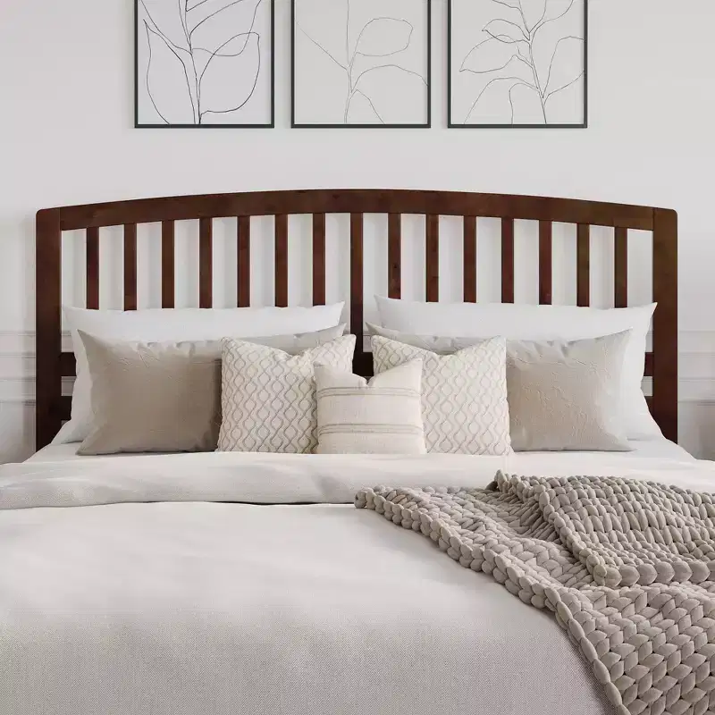 AFI King Richmond Headboard Walnut: Satin Stained Finish, Wood Frame, Spot Clean, 50" Height