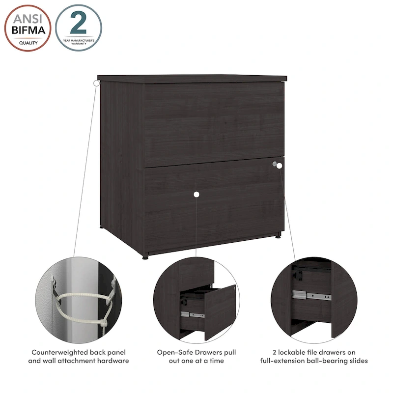 Logan 28W 2 Drawer Lateral File Cabinet by Bestar