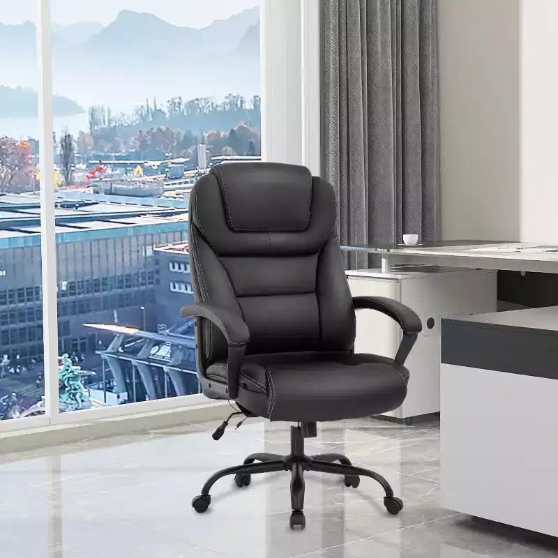 Big and Tall Executive Office Chair with Lumbar Support, Wide Seat, Adjustable Height and Swivel