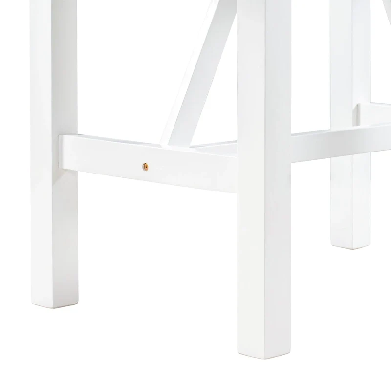 White 3-Piece Wooden Counter Height Dining Table Set with Drop Leaf Table & 2 Chairs