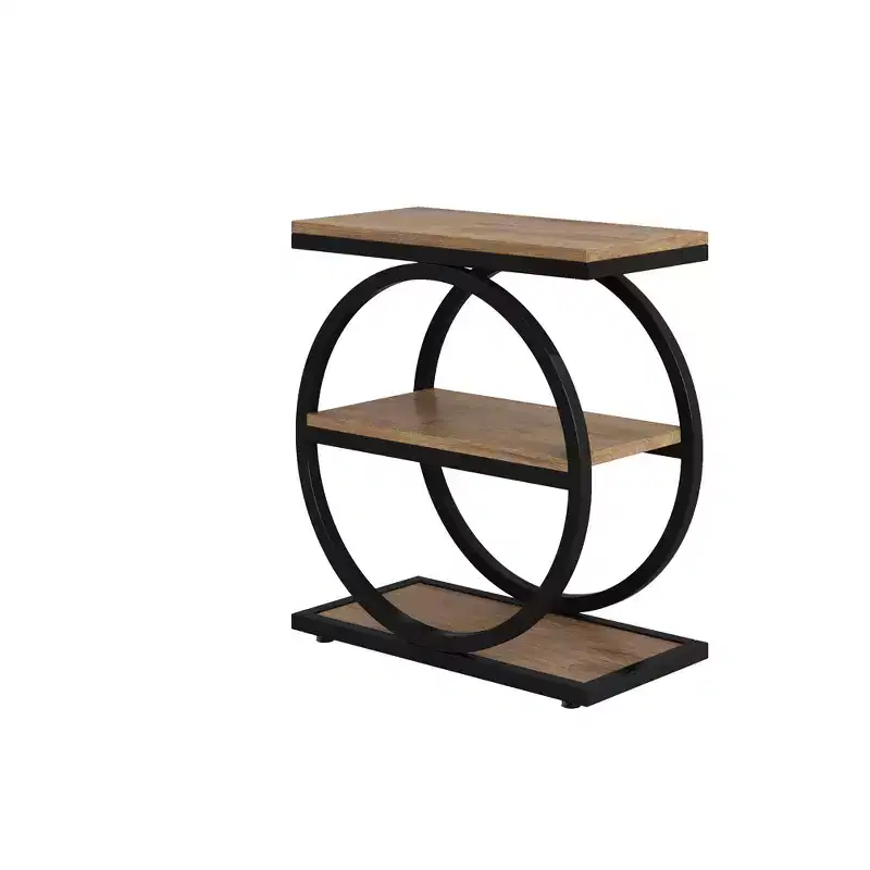 Industrial 3 Tier Sofa Side Table Slim Design Multifunctional Home Use