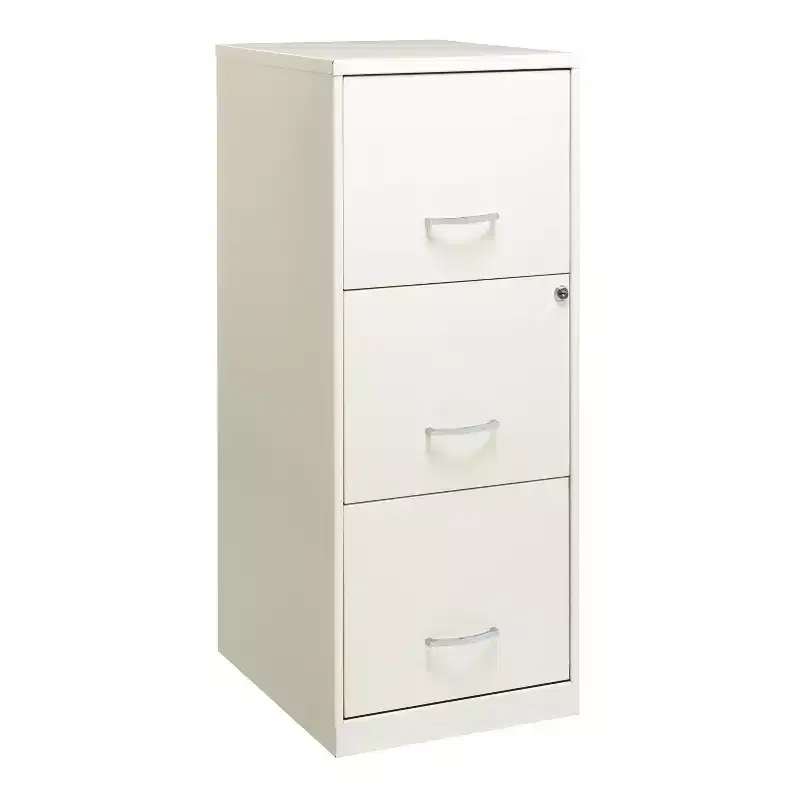 18" Deep 3 Drawer Smart Letter Width Vertical File Cabinet Pearl White